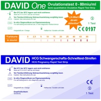 David One Ovulationstest 0-80 miu/ml + SSW Streifen 10miu/ml