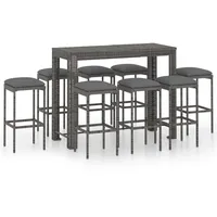VidaXL Gartenbar-Set 9-tlg. Grau