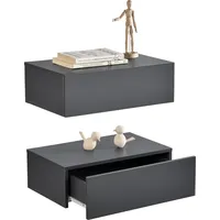 [en.casa] Oslo 2er Set 46x30x15cm Dunkelgrau