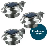 EasyMaxx Solar Dachrinnenleuchten edelstahl 3er Set 03612