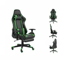 VidaXL Gaming Chair mit Fußstütze Drehbar 20486 schwarz/grün 