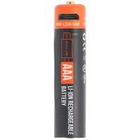 AccuCell Rundzelle AAA, Li-ion, 1,5V, 550mAh, 0,8Wh, mit USB-Ladeanschluss