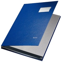 Leitz Unterschriftsmappe 57010035 DIN A4 10 Fächer Graupappe blau