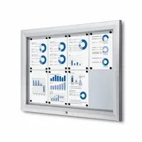Showdown® Displays Schaukasten T silber 8x DIN A4 102,5