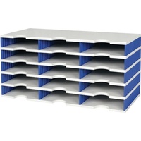Styro Sortierablage Trio 15 Fächer H363xB723xT331mm Polyl grau/blau