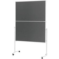 Magnetoplan Moderationstafel mit weißem Rahmen, klappbar, Filz grau,