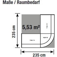 Kerkmann BARI weiß, anthrazit 235,0 x 235,0 x 112,0