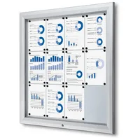 Showdown® Displays Schaukasten T silber 12x DIN A4