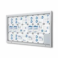 Showdown® Displays Schaukasten T silber 24x DIN A4 190,5