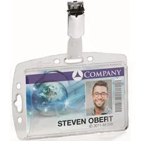 Durable Ausweishalter 8005-19, Hartplastik, Clip Ausweishülle, transparent 25 Stück