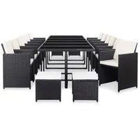 VidaXL Garten-Essgruppe 17-tlg. Schwarz