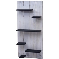 MCW Wandregal MCW-C65, Wandpaneel Holzregal Regal, 6 Ebenen 110x50x14cm