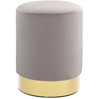 VidaXL Hocker Samt 28 x 36 cm Hellgrau/Golden