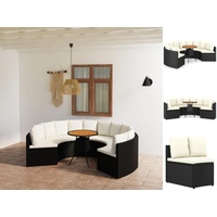 VidaXL Garten-Lounge-Set 7-tlg. schwarz