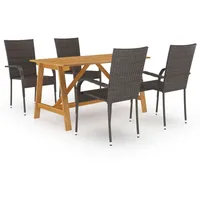 VidaXL 5-tlg. Garten-Essgruppe Braun