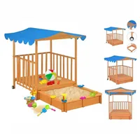 VidaXL Kinderspielhaus mit Sandkasten Tannenholz Blau UV50