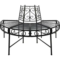 DEMA Baumbank Gartenbank Parkbank Halbrundbank Bank Metall schwarz Ø
