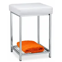 Relaxdays Hocker Polsterhocker Kunstleder 33 x 47 x 33