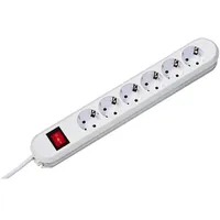 Bachmann Steckdosenleiste 5,00 m Weiß 6 St.