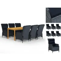VidaXL Garten-Essgruppe 7-tlg. dunkelgrau 3067932