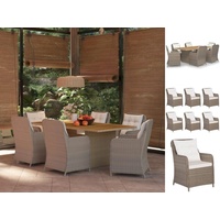 VidaXL 7-tlg. Garten-Essgruppe Poly Rattan Braun
