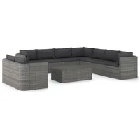 VidaXL Garten-Lounge-Set 10-tlg. grau 3059489