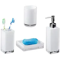 Relaxdays Badaccessoires-Set weiß, 1 Set