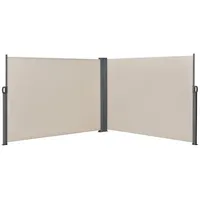 [pro.tec]® Doppelte Seitenmarkise 'Alcazaba' 160x600 cm Sandfarben