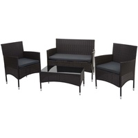 MCW Poly-Rattan Garnitur MCW-F55, Balkon-/Garten-/Lounge-Set Sofa Sitzgruppe - braun,