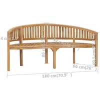 VidaXL Bananenbank 180 cm Massivholz Teak
