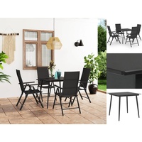 VidaXL 5-tlg. Garten-Essgruppe Schwarz