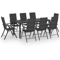 VidaXL Garten-Essgruppe 9-tlg. schwarz 3060051