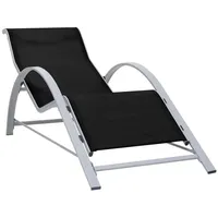 VidaXL Sonnenliege Textilene und Aluminium Schwarz