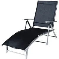 Merxx Gartenliege 140 x 64 x 87 cm silber/schwarz
