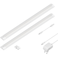 Ledscom.de LED Unterbau-Leuchte SIRIS weiß matt, flach, je 50cm,