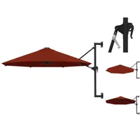 VidaXL Sonnenschirm Wandmontage mit Metall-Mast 300 cm Terrakotta