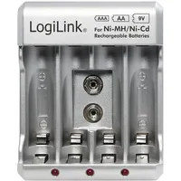 Logilink PA0168 - Steckerladegerät, Ni-Cd Ni-MH 9V-Block