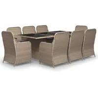 VidaXL Garten-Essgruppe 9-tlg. Braun