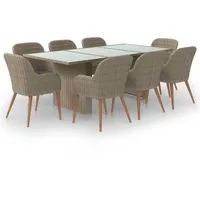 VidaXL Garten-Essgruppe 9-tlg. Braun