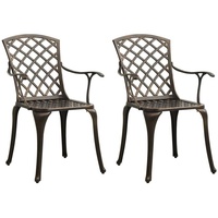 VidaXL Gartenstühle 2 Stk. Aluminiumguss Bronzen