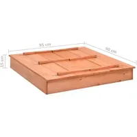 VidaXL Holzsandkasten Tannenholz 95×90×15 cm mit Dach braun