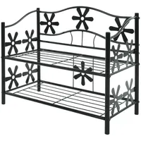MCW Schuhregal, Schwarz, Metall, 60x50x30 cm, Garderobe, Schuhaufbewahrung, Schuhregale