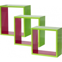 BHP Design Regal 3 teilig MDF hellgrün hochglanz pink