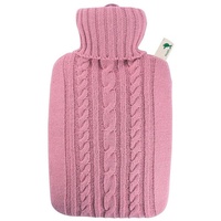 Hugo Frosch Wärmflasche Klassik 1,8l Strickbezug pastell-rosa