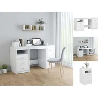 VidaXL Schreibtisch Hochglanz-Weiß 140x50x76 cm Holzwerkstoff