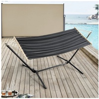 [en.casa] Hängematte Surte mit Gestell 200x100 cm Dunkelgrau