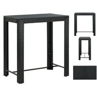 VidaXL Garten-Bartisch Schwarz 100x60,5x110,5 cm Poly Rattan