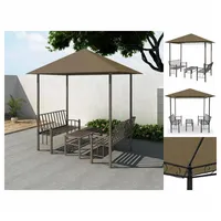 VidaXL Gartenpavillon mit Tisch und Bänken 2,5x1,5x2,4 m Taupe