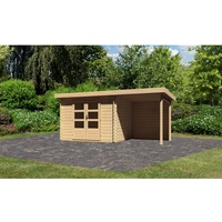 Karibu Gartenhaus Bastrup 3 inkl. Anbau 2m - Rückwand