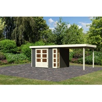Karibu Kerko 5 Gartenhaus inkl. Anbau 2.8m terragrau (9203)